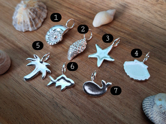 Seaside Silver Charms - solid silver