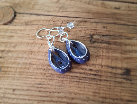Cowrie Shell Silver Earrings