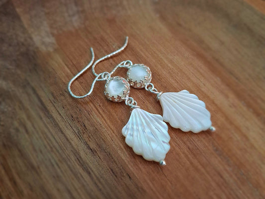 Mother of Pearl Silver Earring Dangles