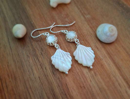 Mother of Pearl Silver Earring Dangles