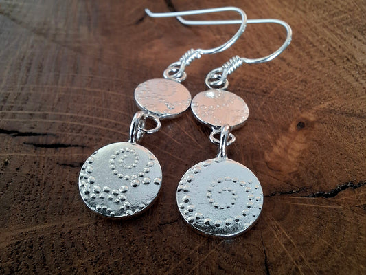 Dots & Waves Handmade Silver Earrings