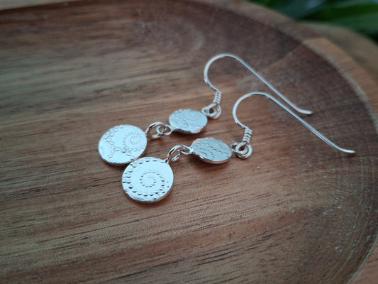 Dots & Waves Handmade Silver Earrings