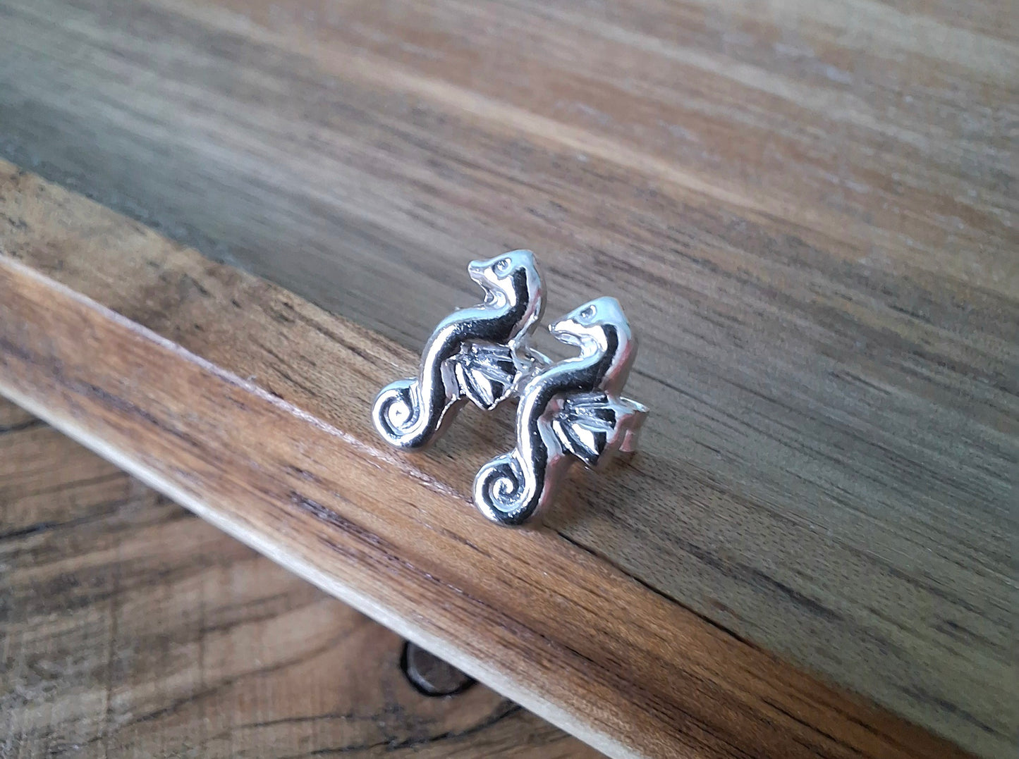 Handmade Seahorse Studs
