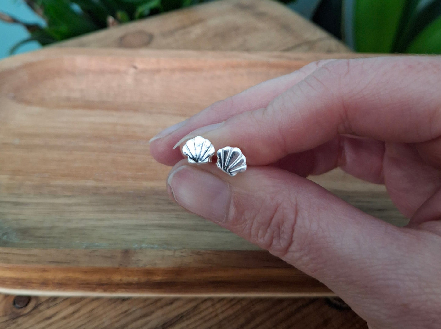 Handmade Scallop Shell Studs