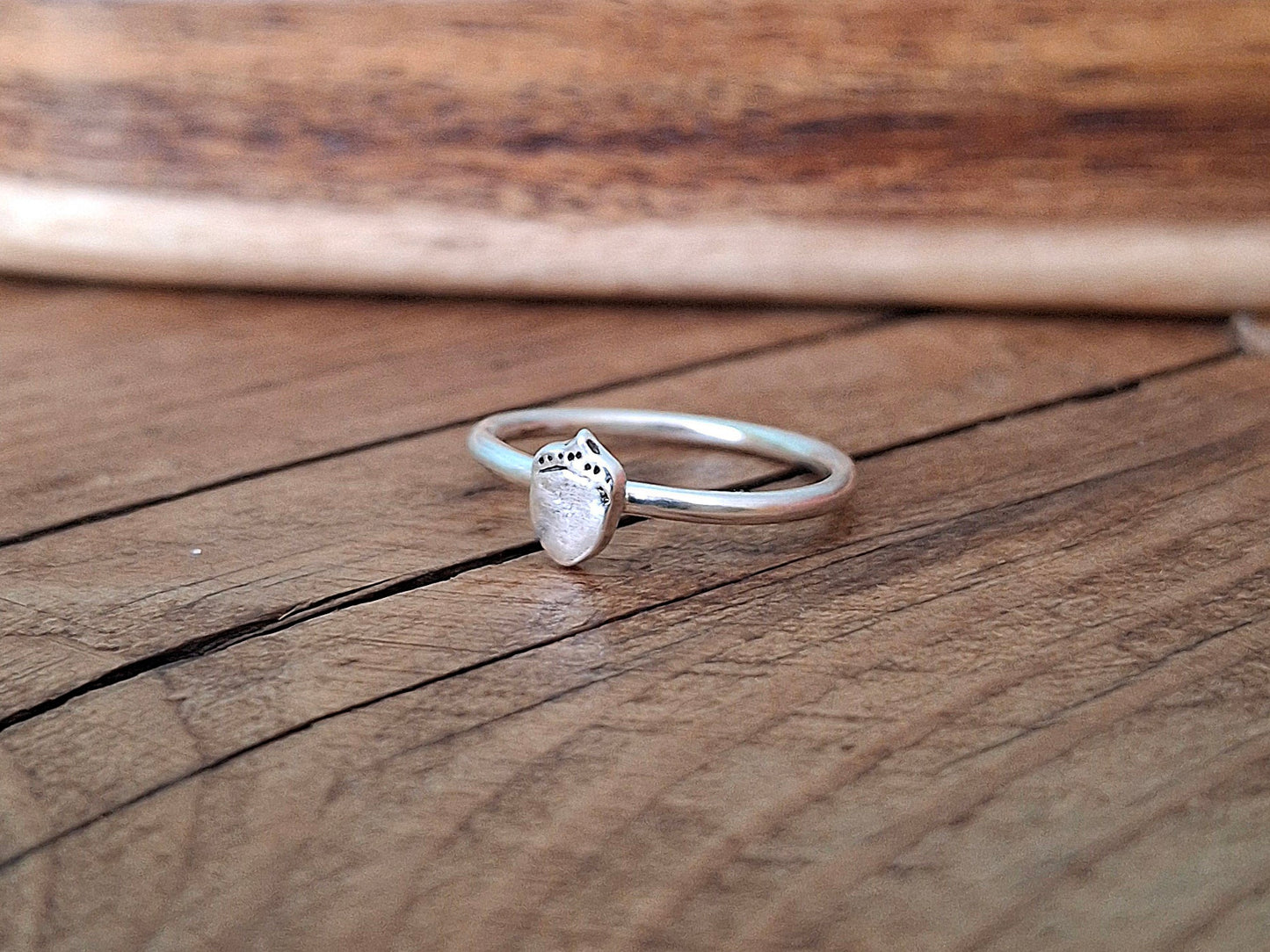 Handmade Acorn Silver Ring