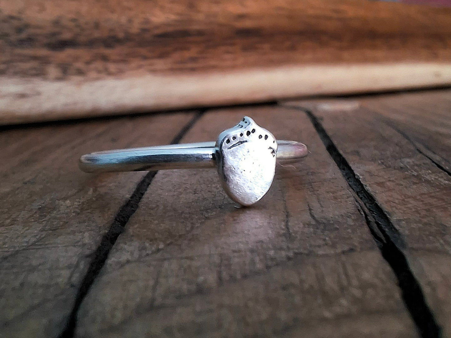Handmade Acorn Silver Ring