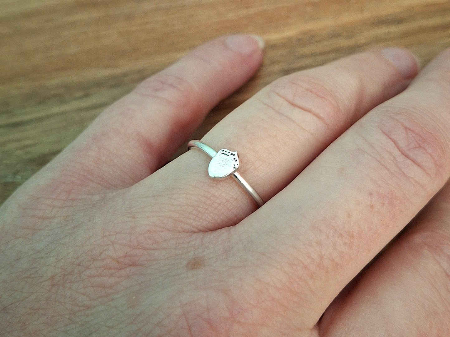Handmade Acorn Silver Ring
