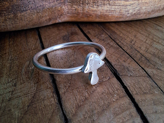 Handmade Mushroom Silver Ring