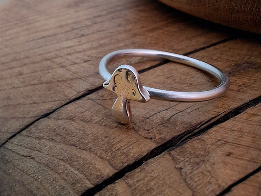 Handmade Mushroom Silver Ring