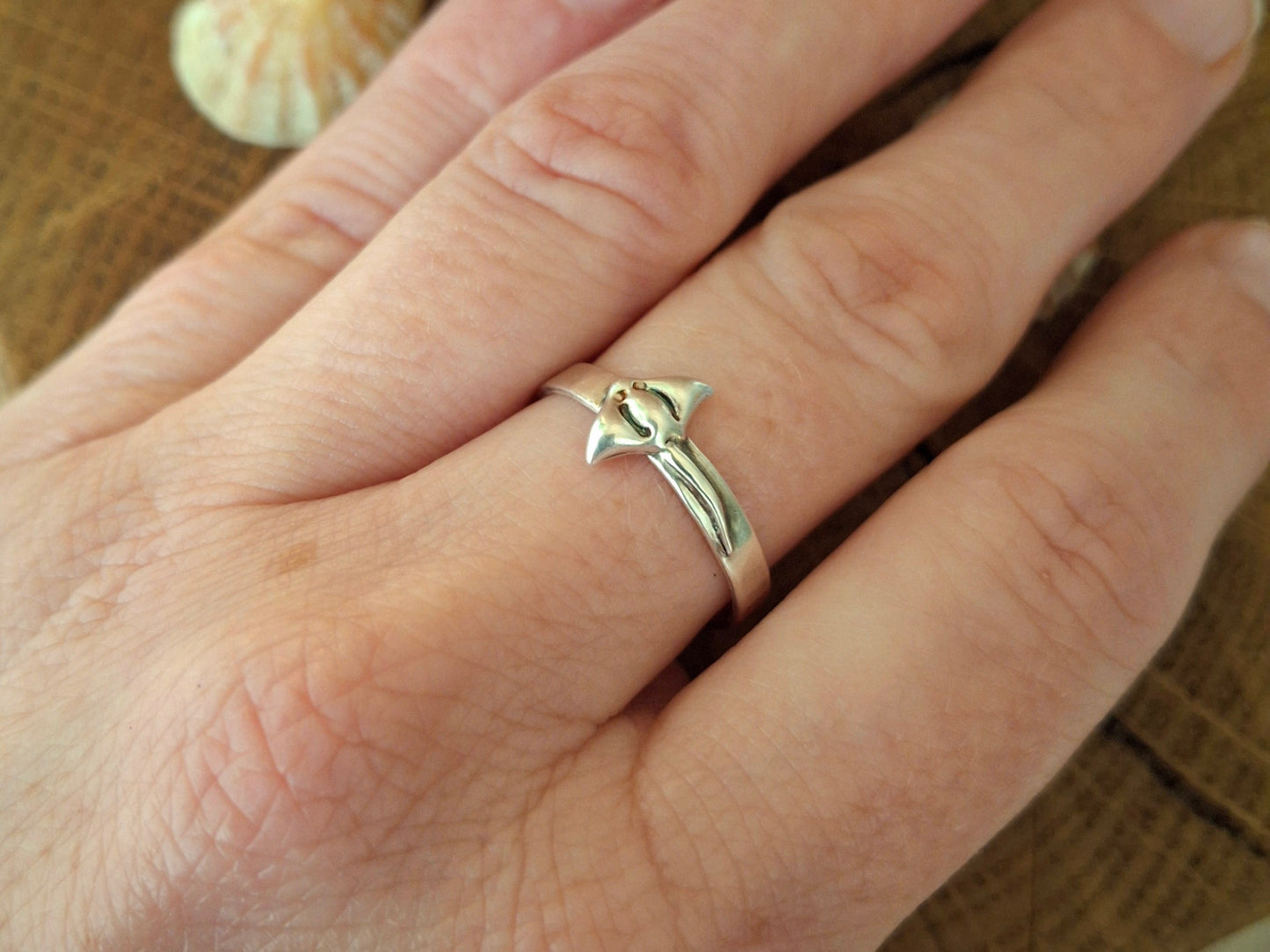 Handmade Sting Ray Silver Ring