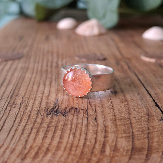 Simple Statement Ring with Sunstone