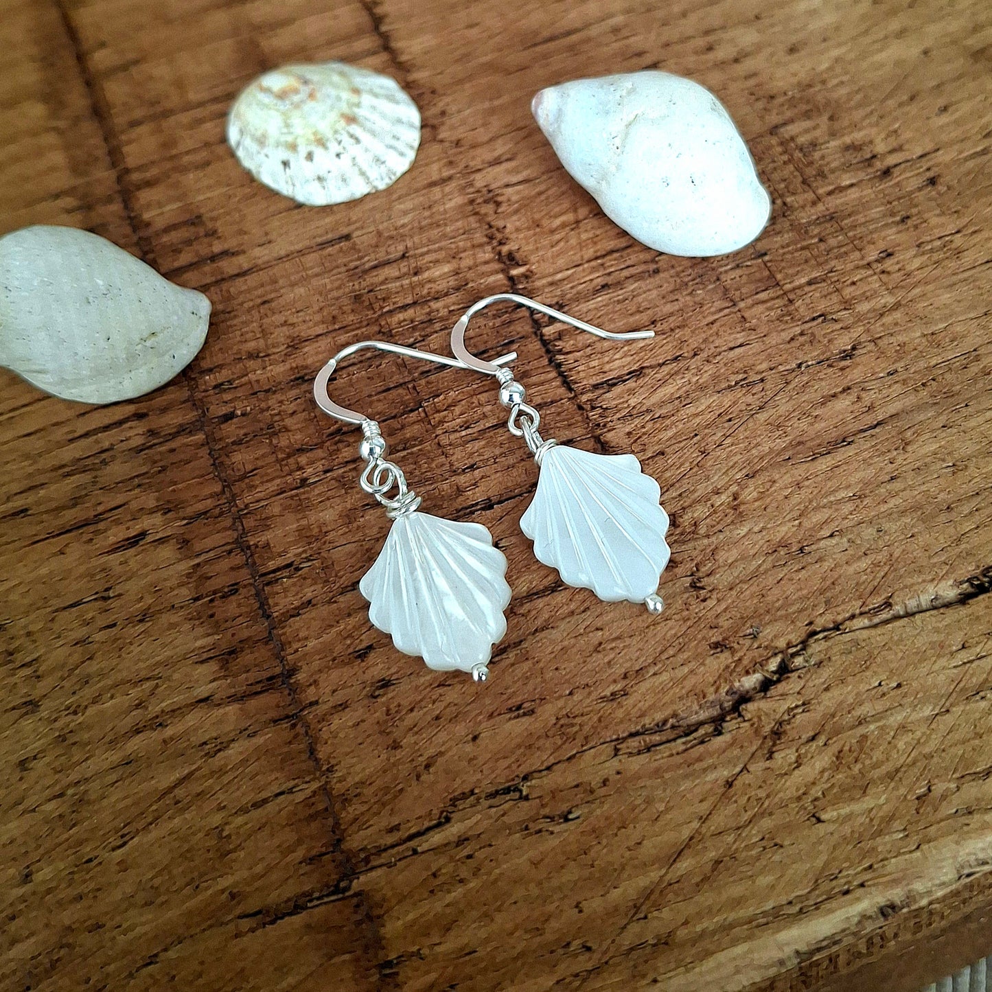 Elegant Mother of Pearl Silver Earrings