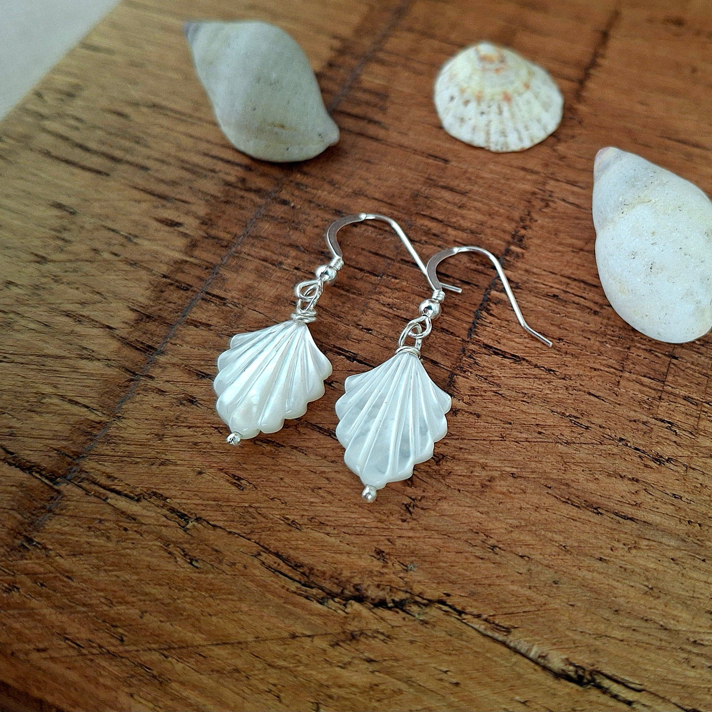 Elegant Mother of Pearl Silver Earrings