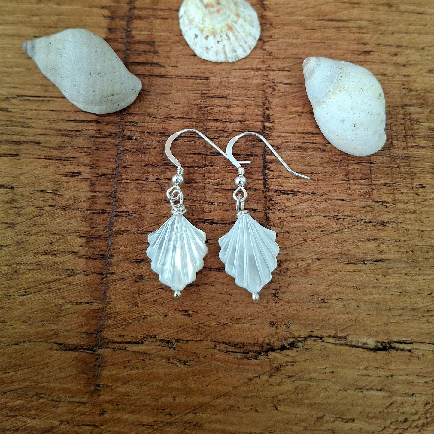Elegant Mother of Pearl Silver Earrings