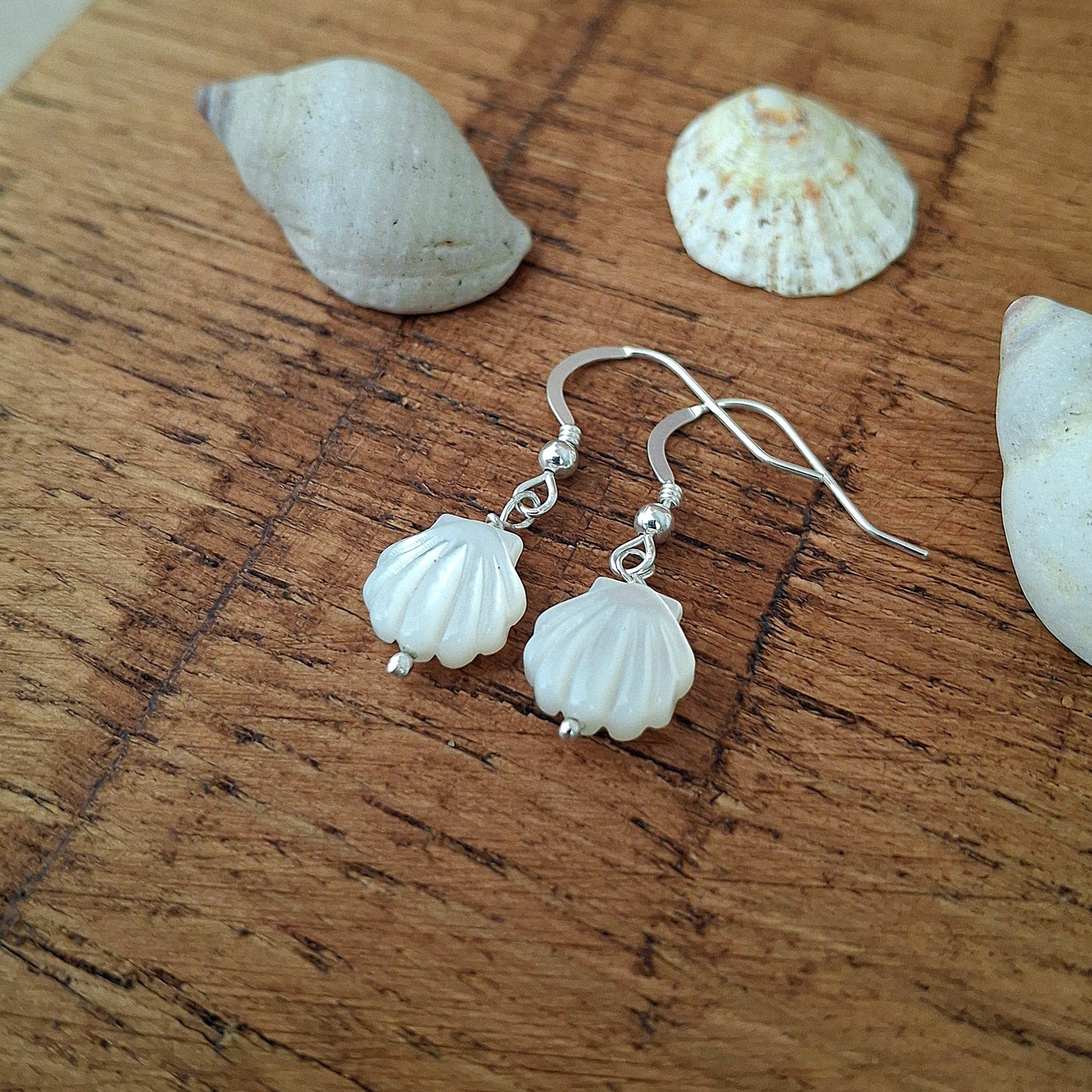 Small Mother of Pearl Silver Earrings