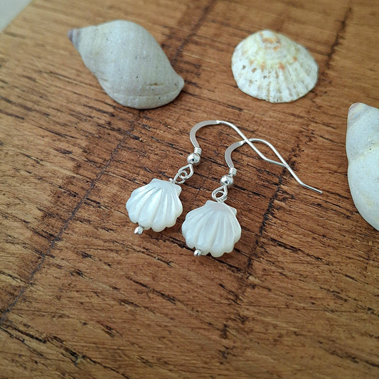 Small Mother of Pearl Silver Earrings