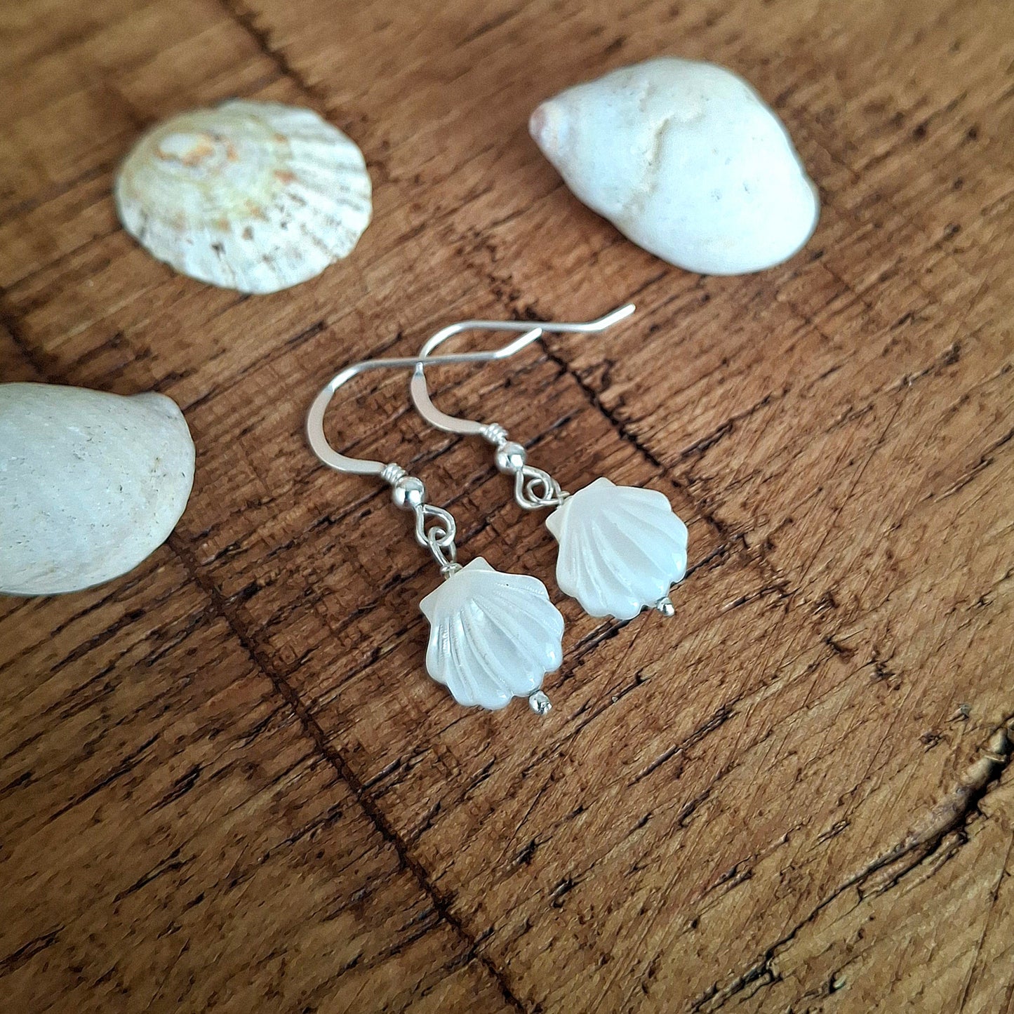 Small Mother of Pearl Silver Earrings