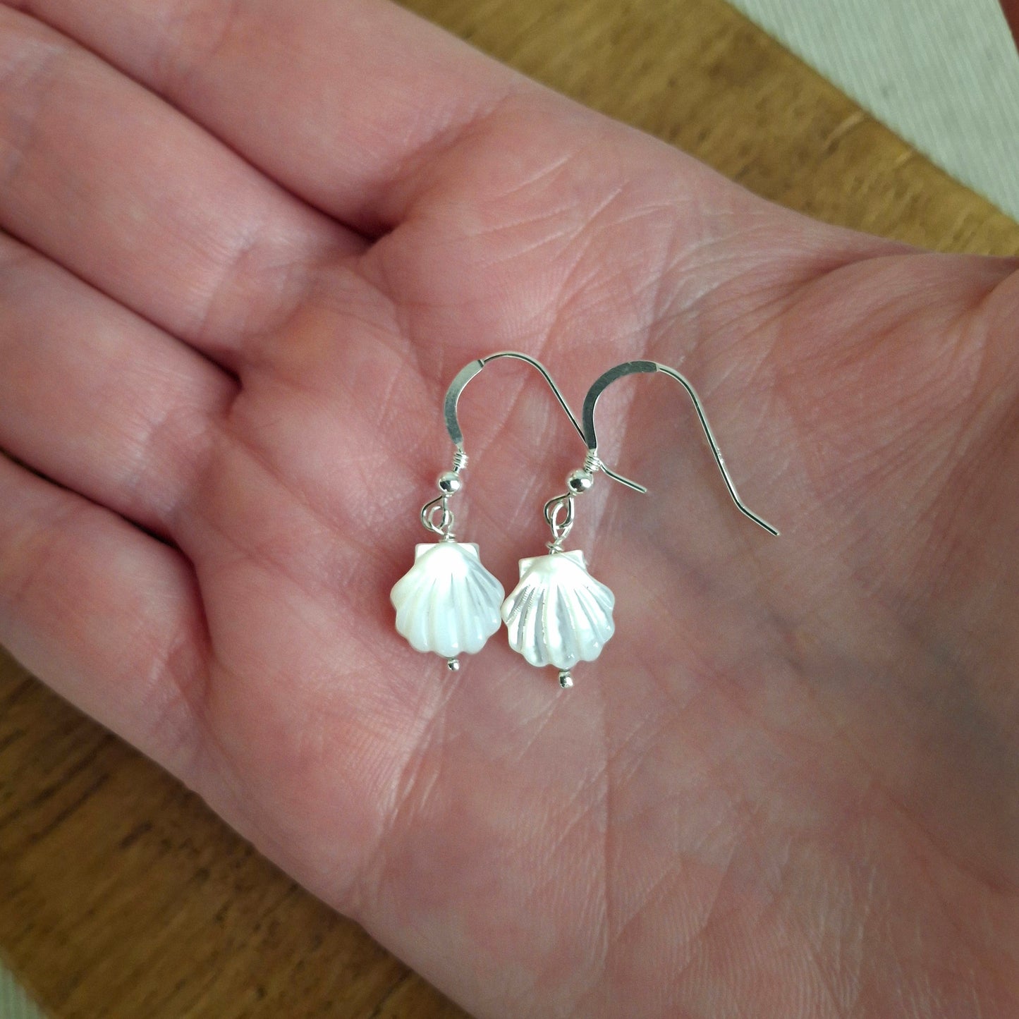 Small Mother of Pearl Silver Earrings