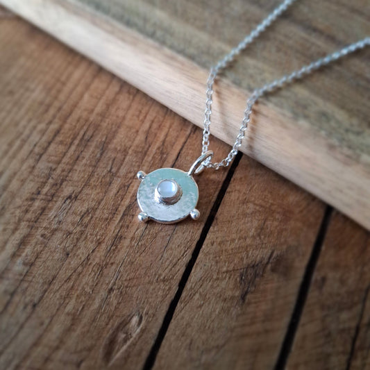 Boho Mother of Pearl Silver Necklace