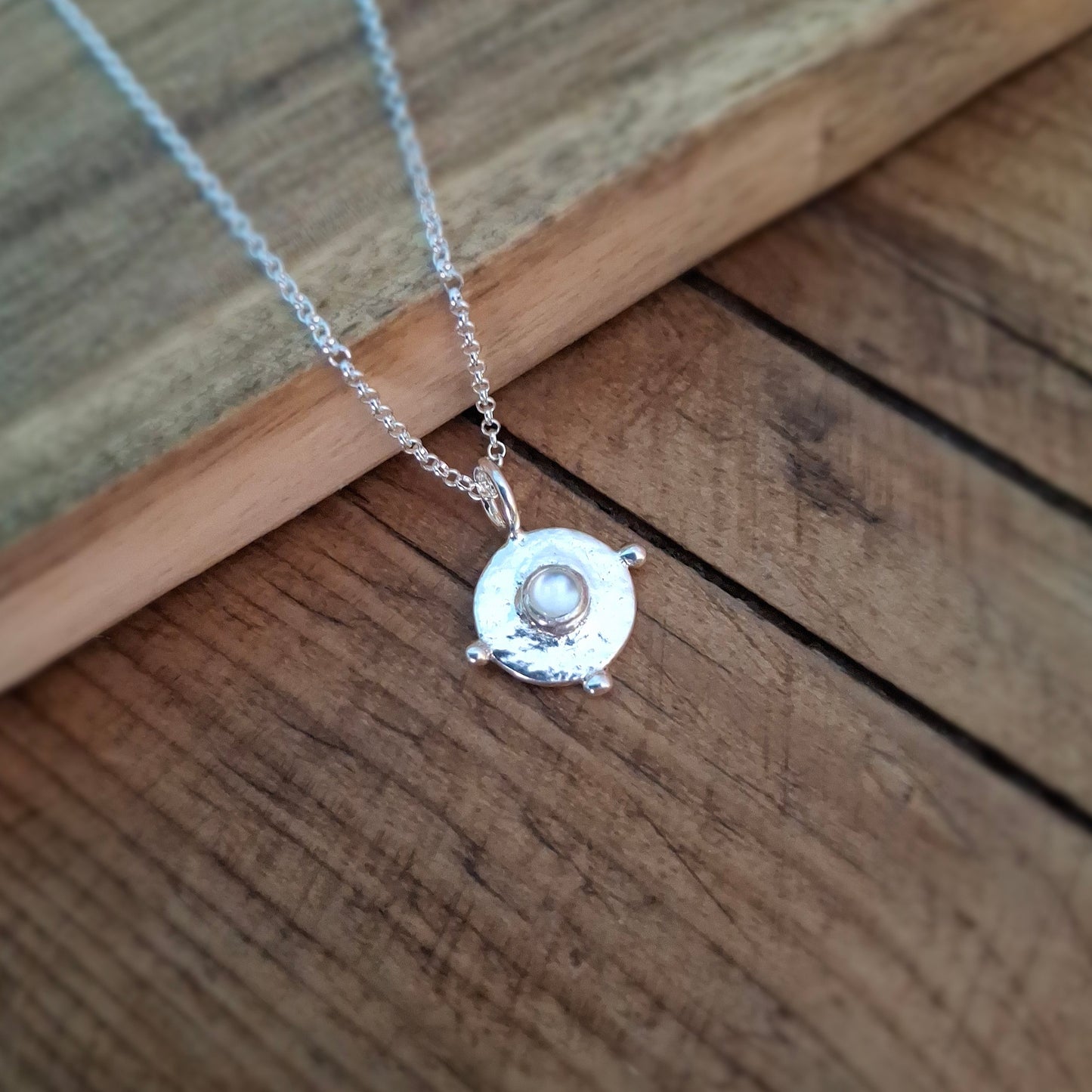 Boho Mother of Pearl Silver Necklace