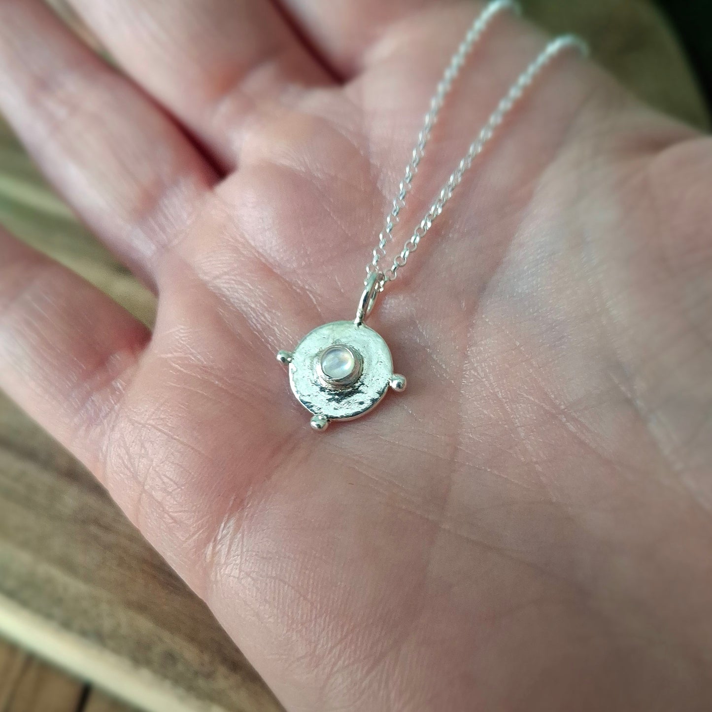 Boho Mother of Pearl Silver Necklace