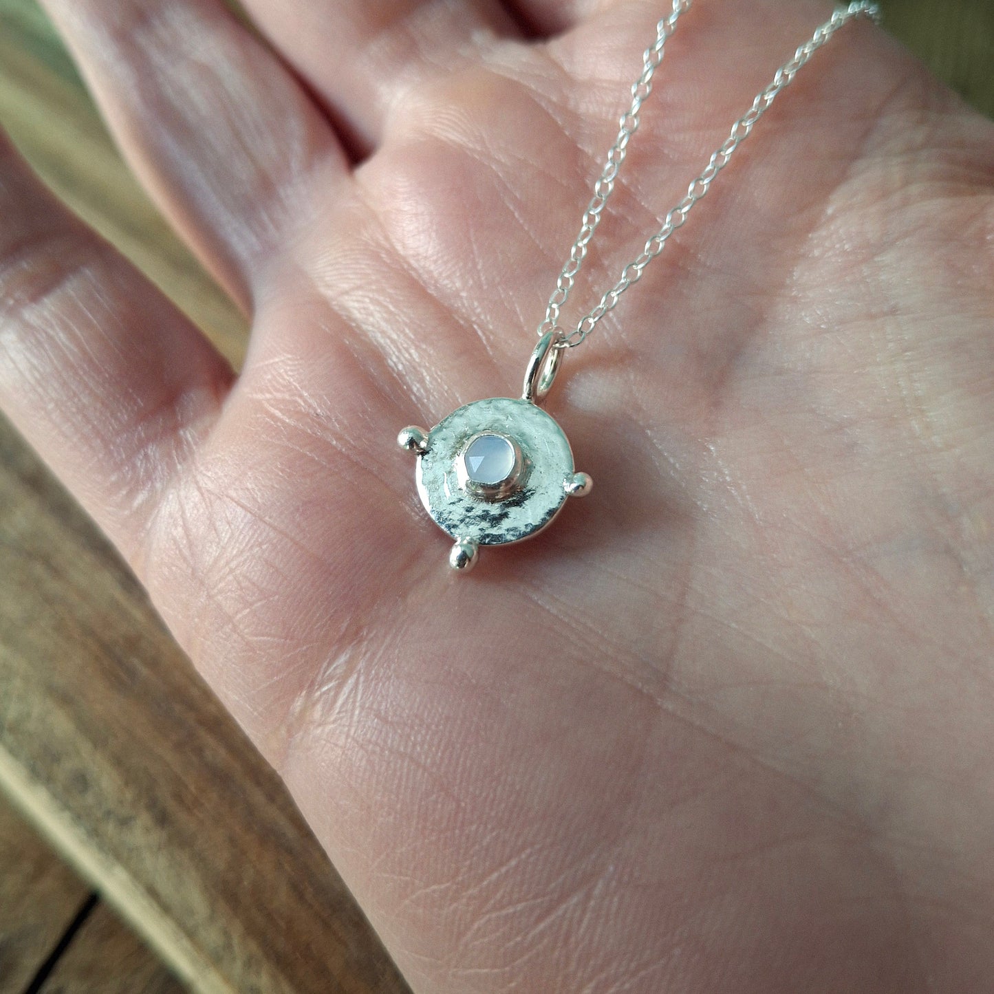 Boho Chalcedony Silver Necklace