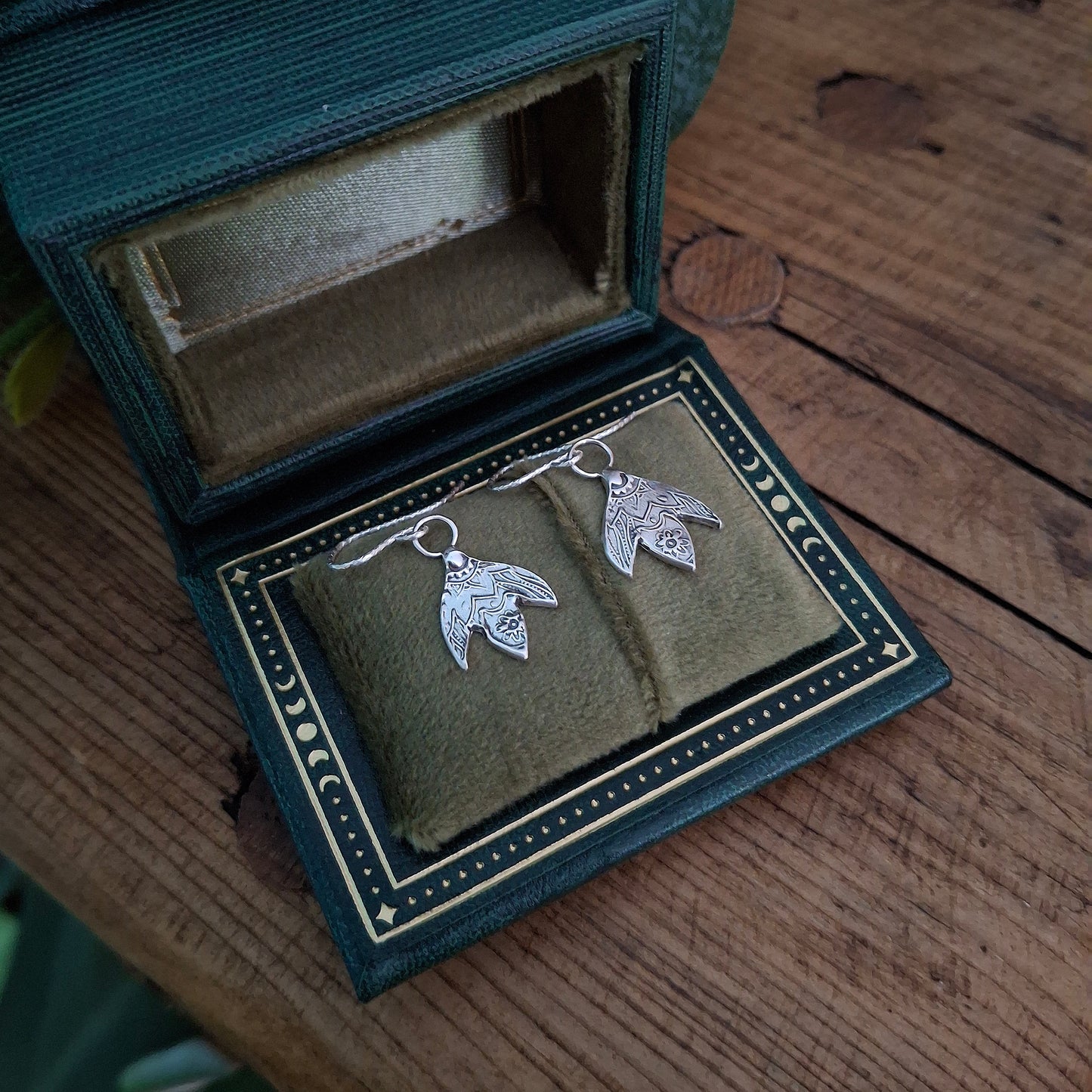 Handmade Mandala Snowdrop Silver Earrings