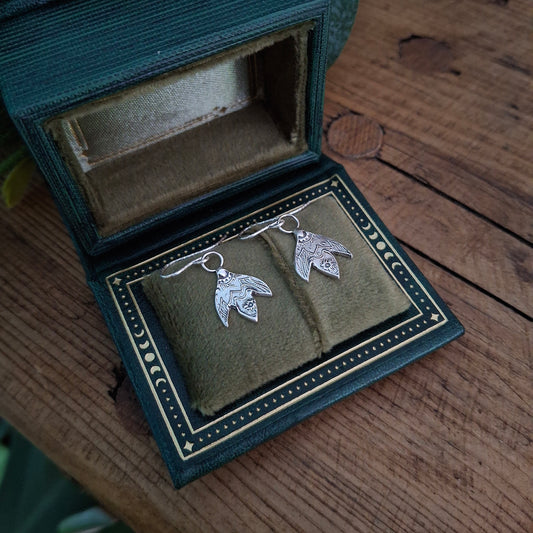 Handmade Mandala Snowdrop Silver Earrings