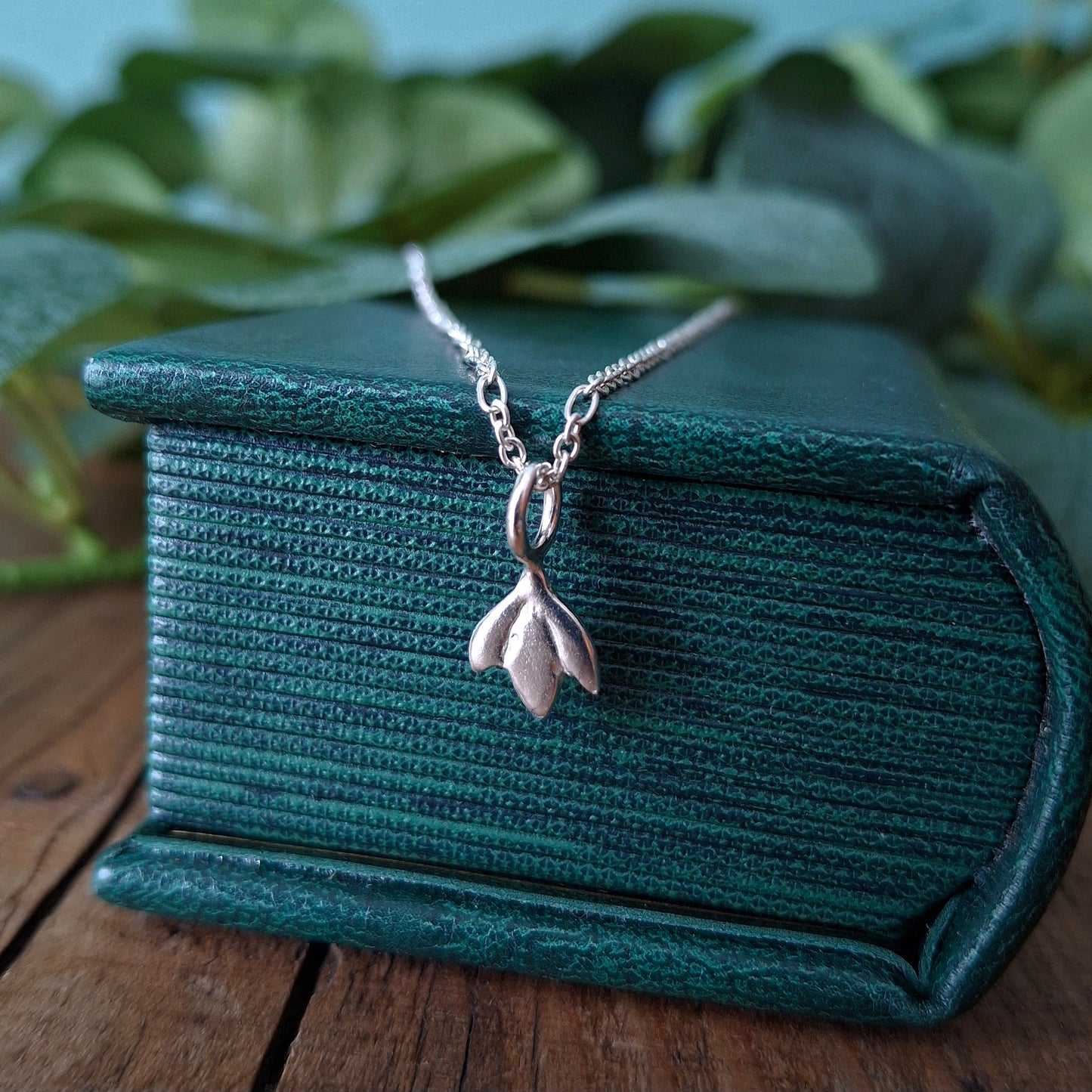Small Handmade Snowdrop Silver Necklace