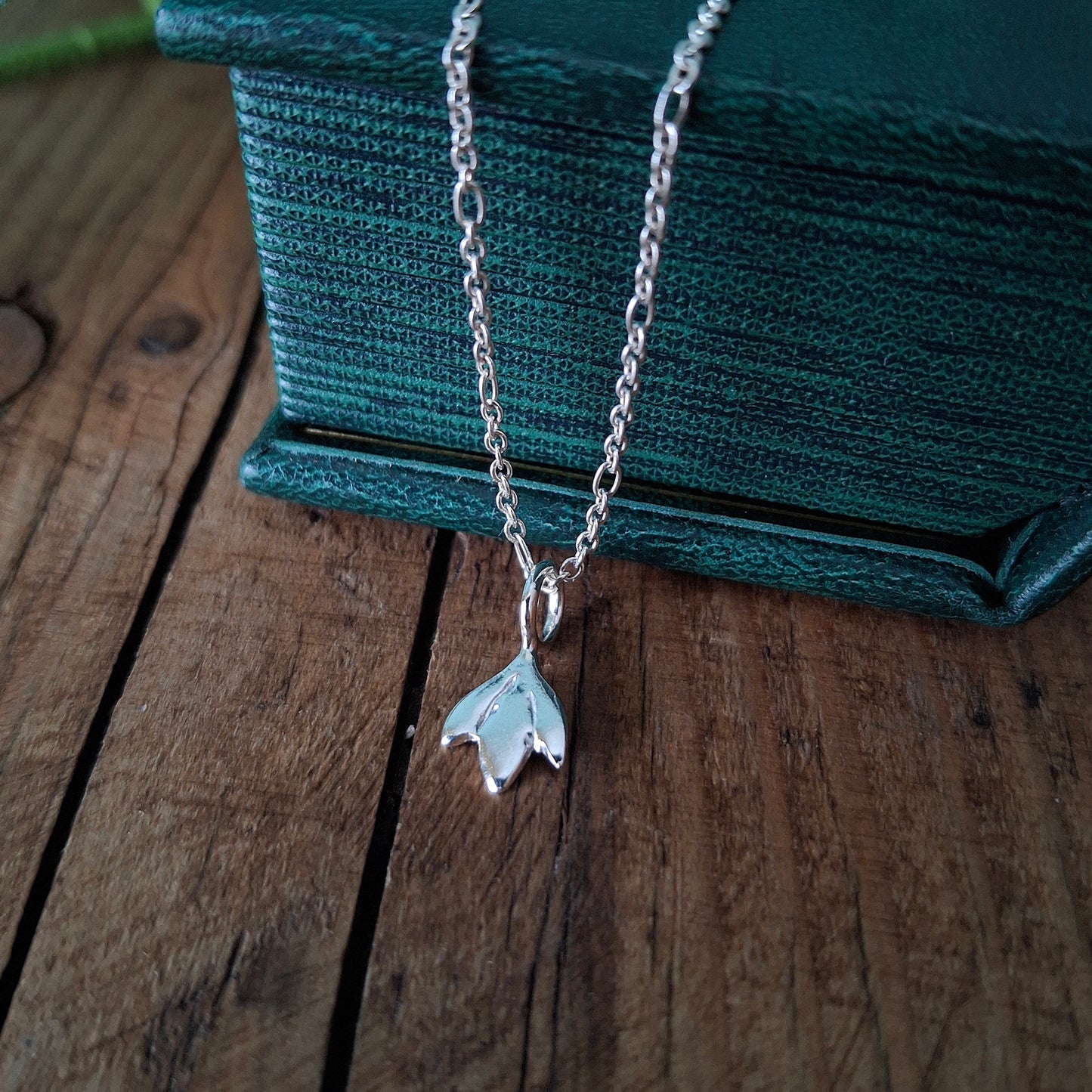 Small Handmade Snowdrop Silver Necklace