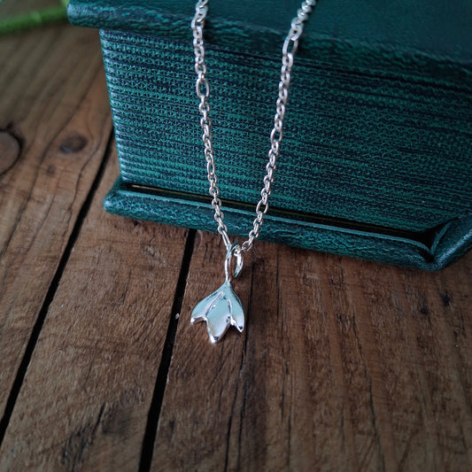 Small Handmade Snowdrop Silver Necklace