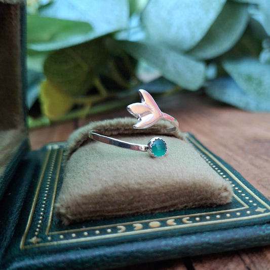 Handmade Adjustable Snowdrop Gemstone & Silver Ring - Made to Order