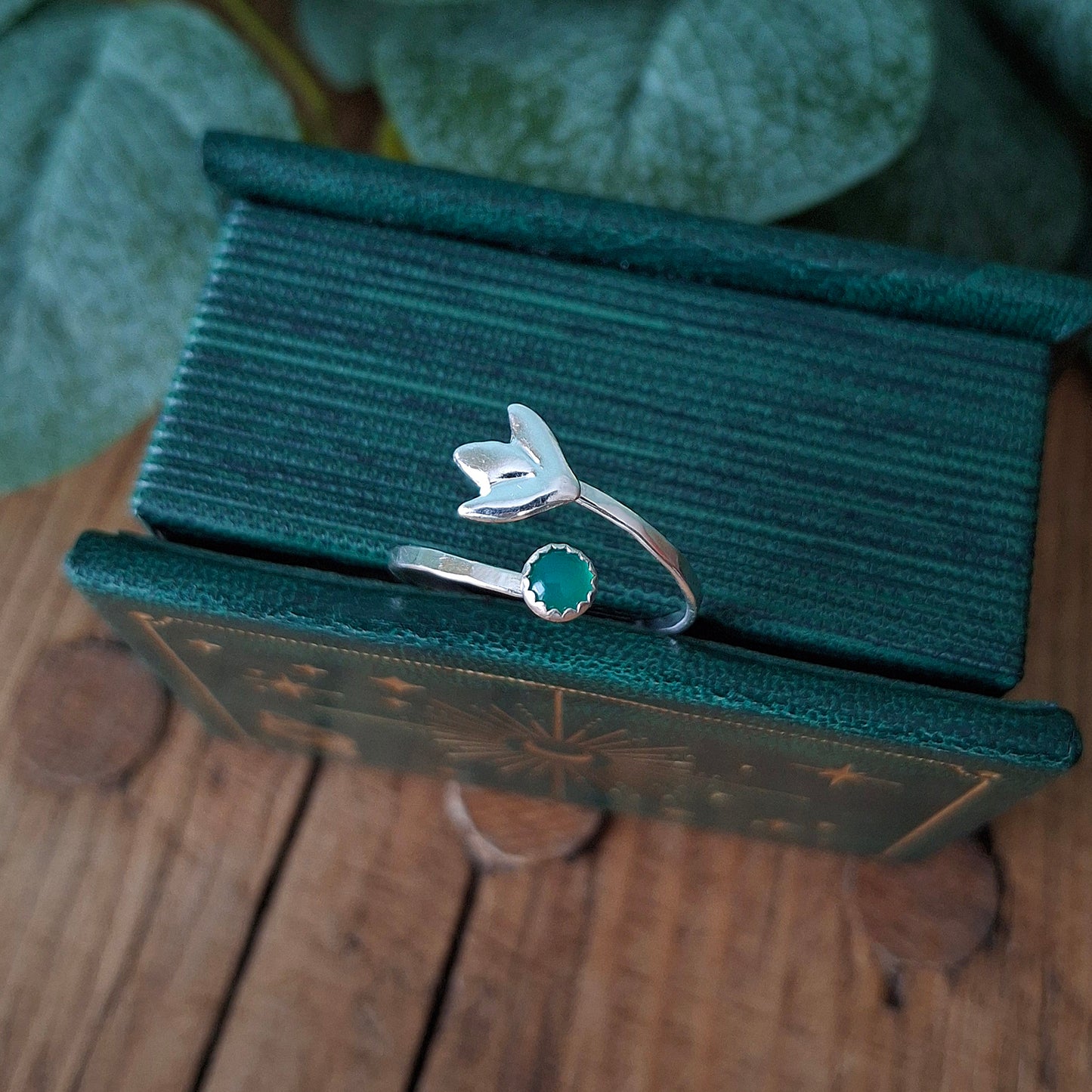Handmade Adjustable Snowdrop Gemstone & Silver Ring - Made to Order