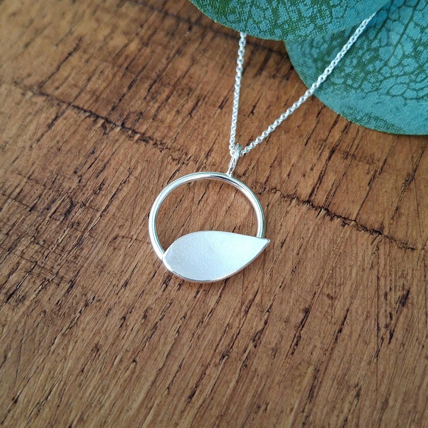 Handmade Minimalistic Leaf Silver Necklace