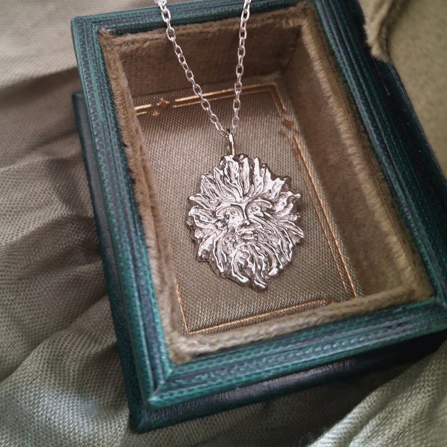 Handmade Wildman Silver Pendant with Necklace