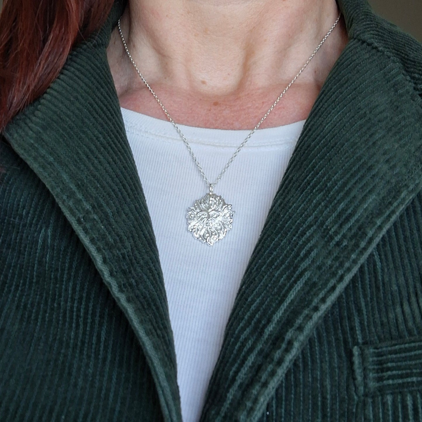 Handmade Wildman Silver Pendant with Necklace