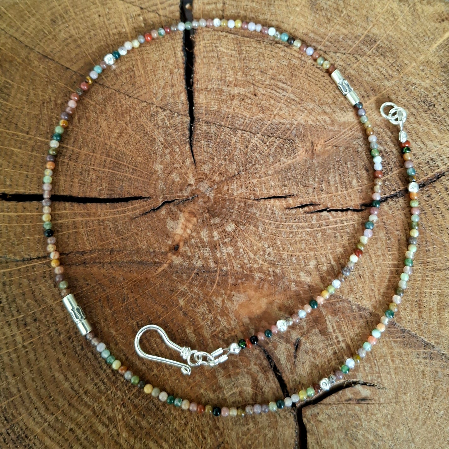 Indian Agate Necklace with Indian inspired long beads