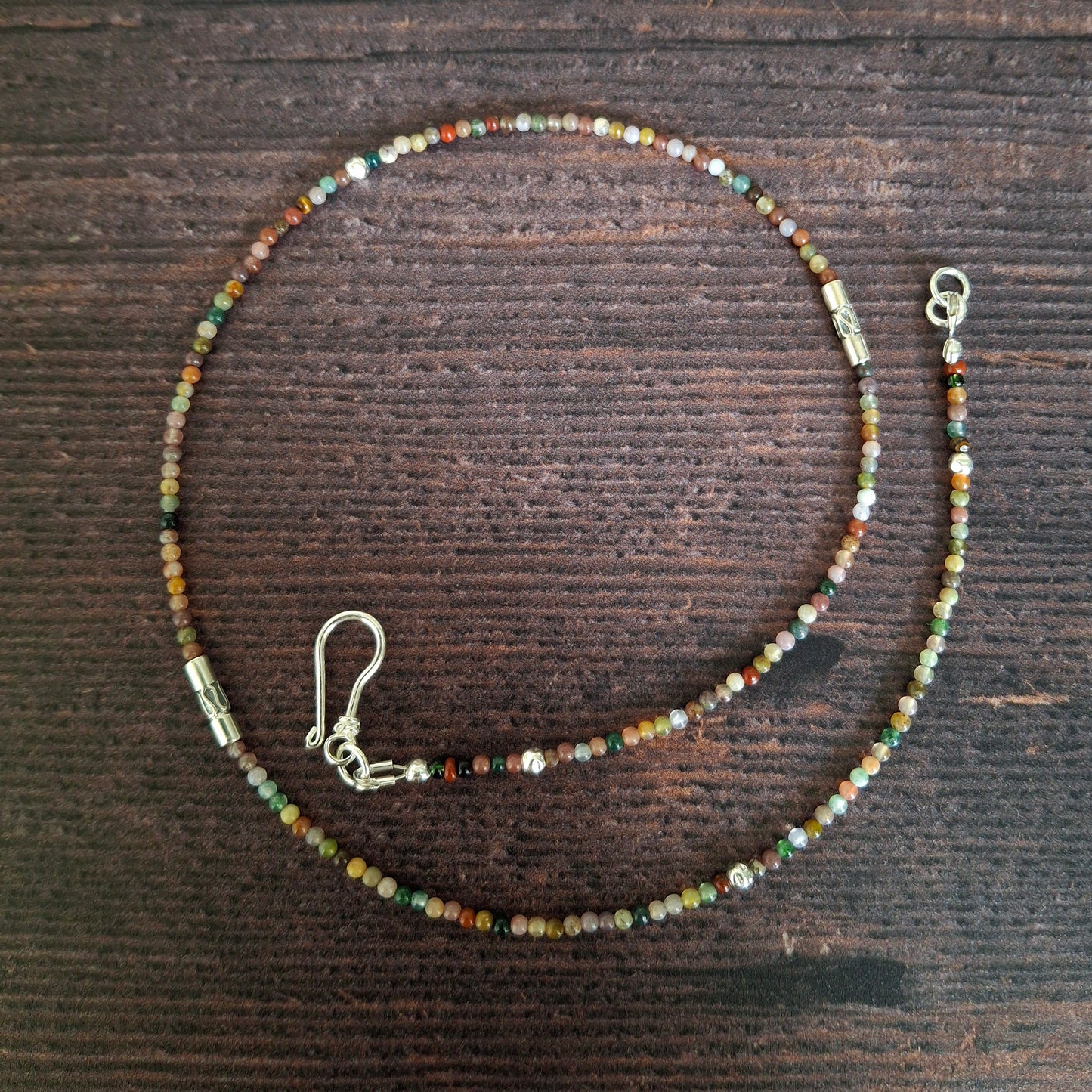 Indian Agate Necklace with Indian inspired long beads