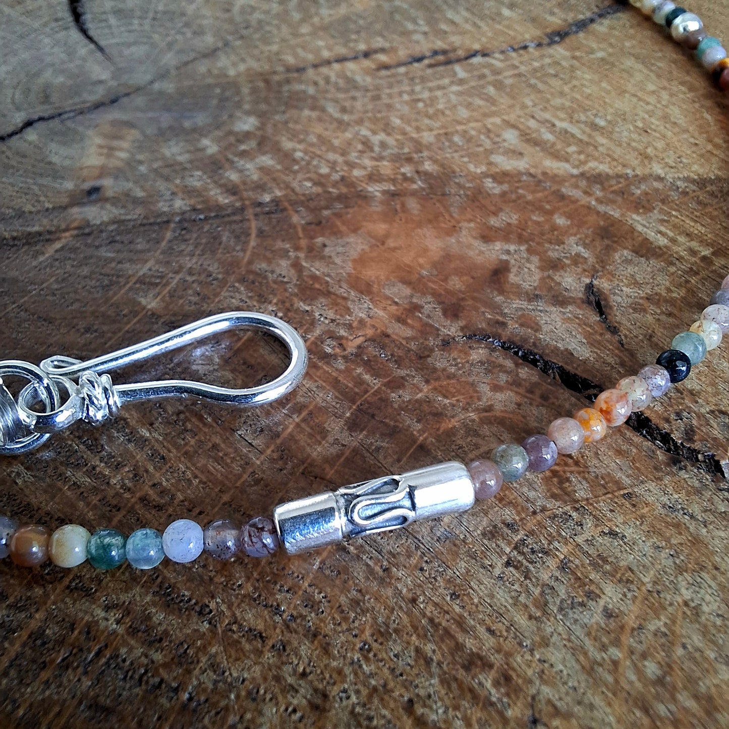Indian Agate Necklace with Indian inspired long beads