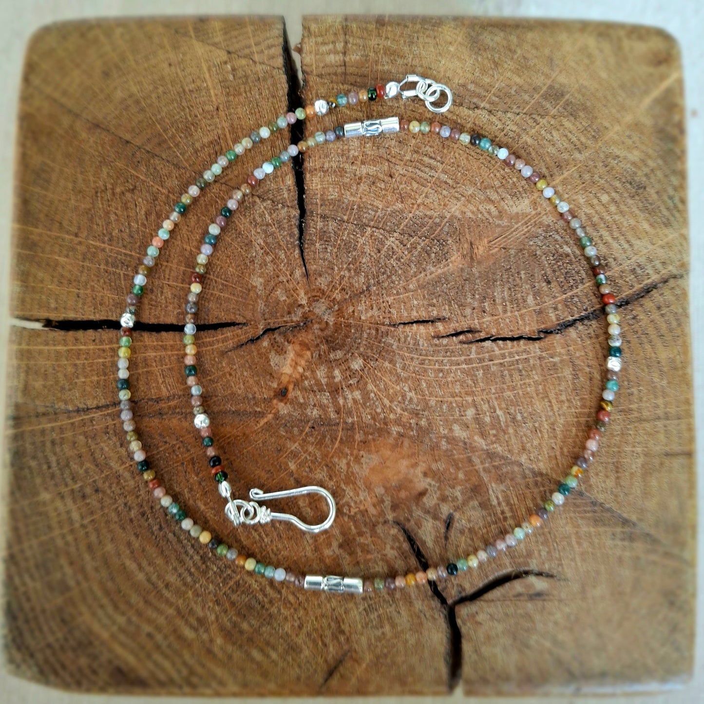 Indian Agate Necklace with Indian inspired long beads