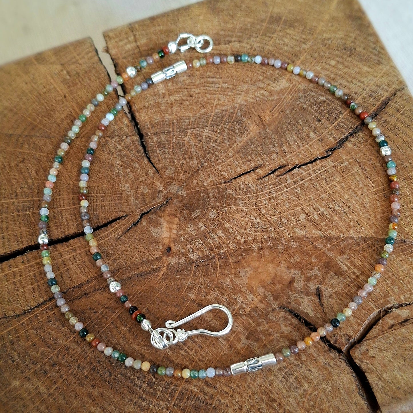 Indian Agate Necklace with Indian inspired long beads