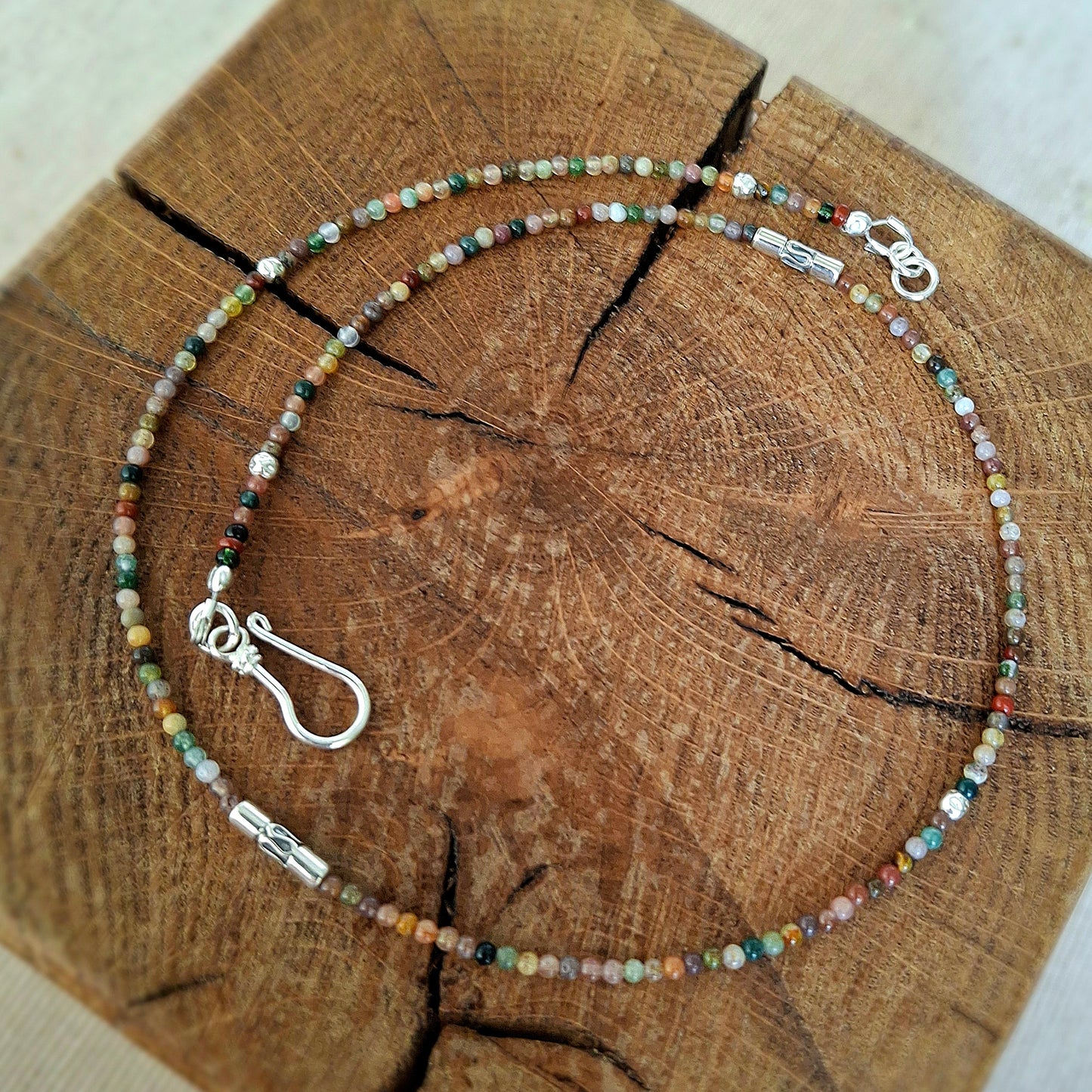 Indian Agate Necklace with Indian inspired long beads