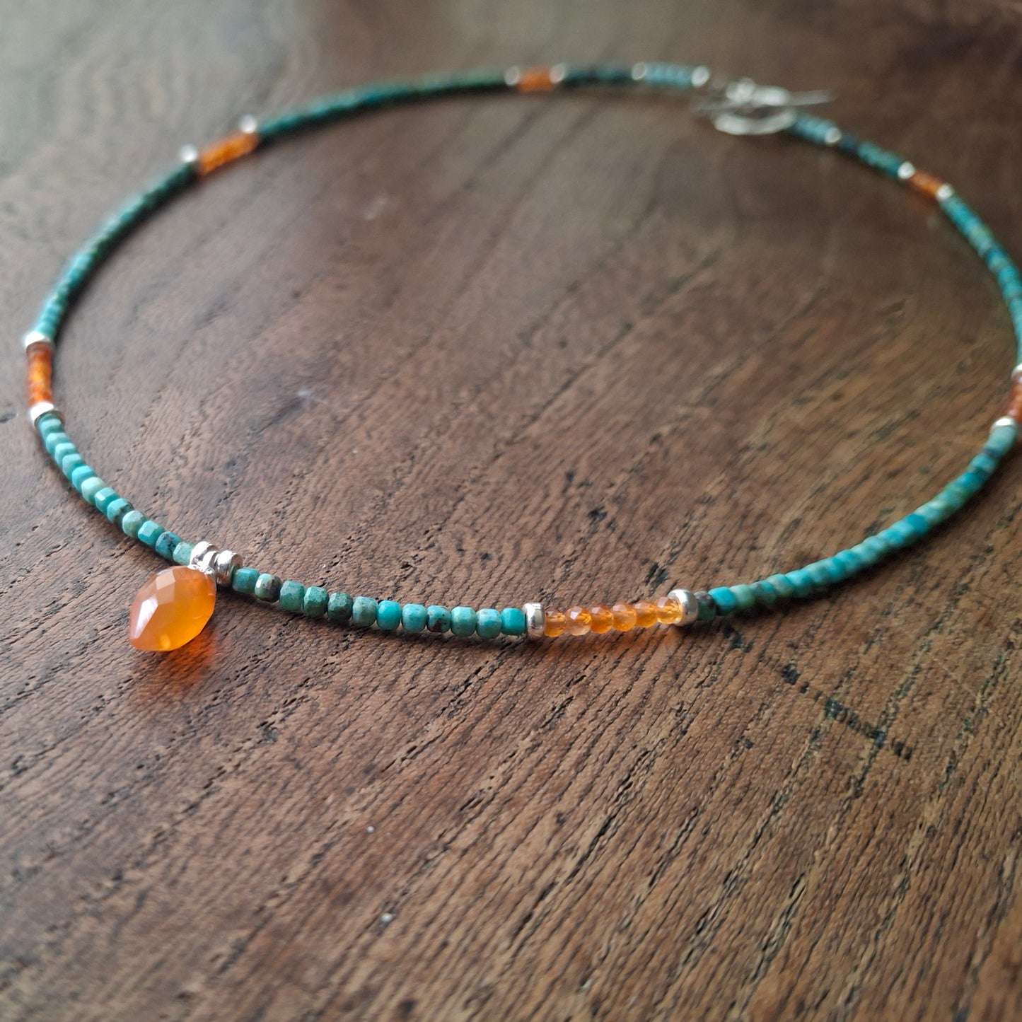 Chrysocolla and Carnelian Necklace