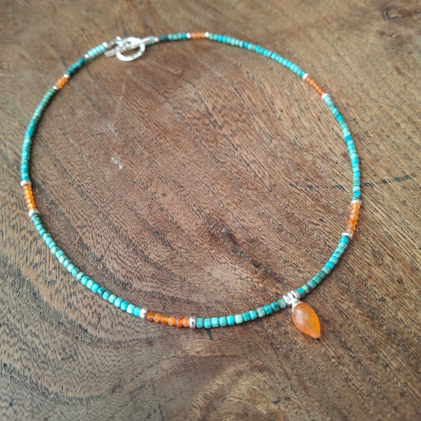 Chrysocolla and Carnelian Necklace