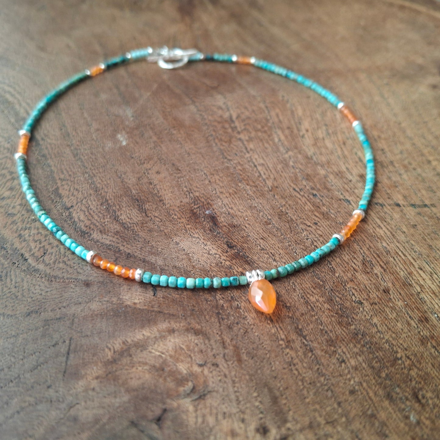 Chrysocolla and Carnelian Necklace