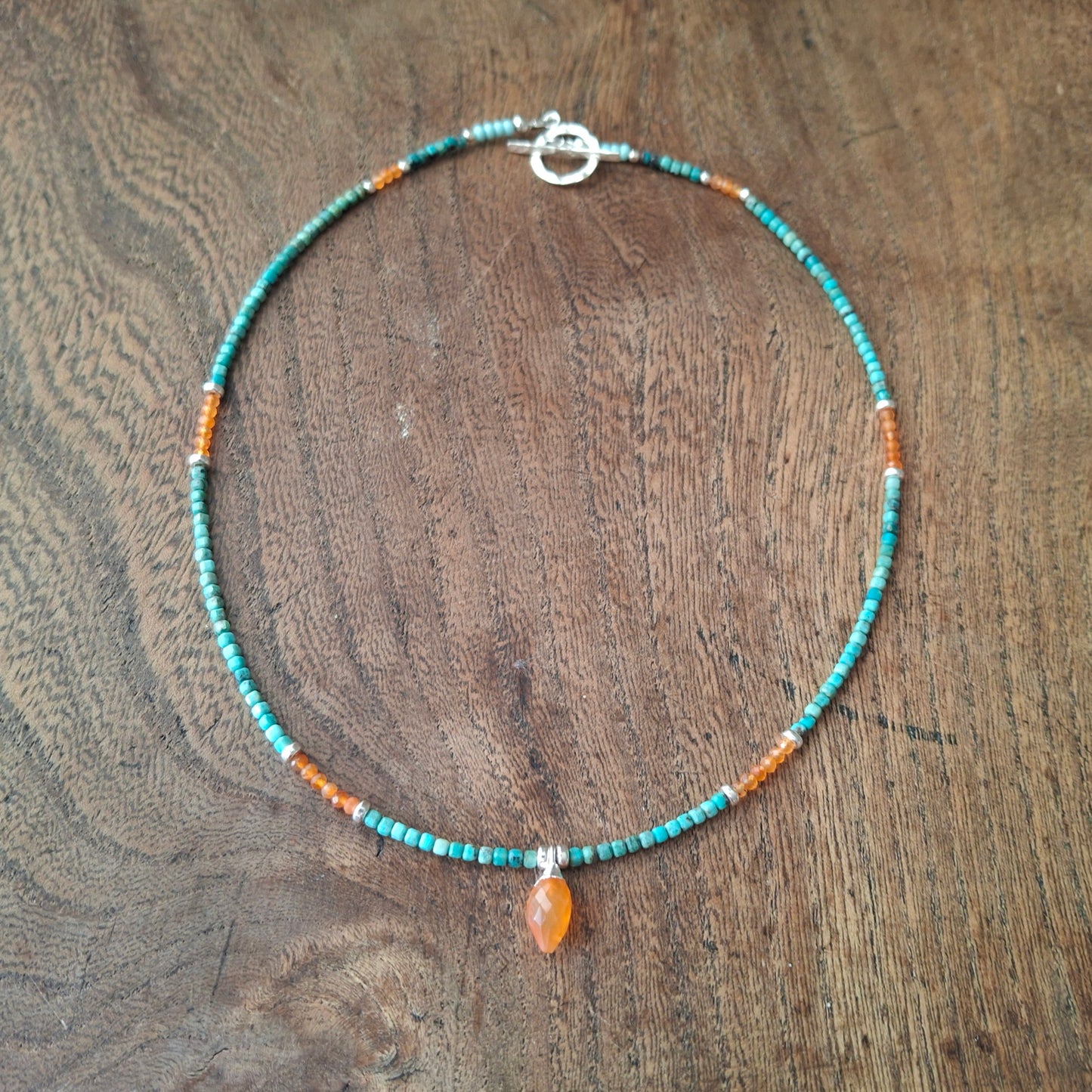 Chrysocolla and Carnelian Necklace