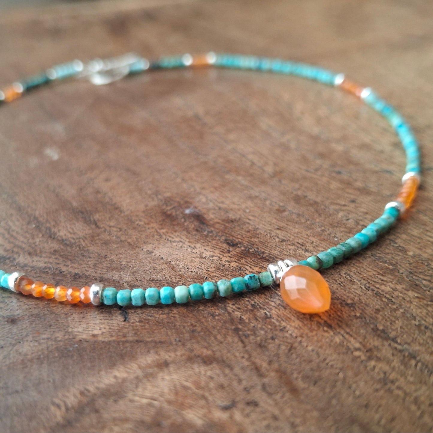 Chrysocolla and Carnelian Necklace