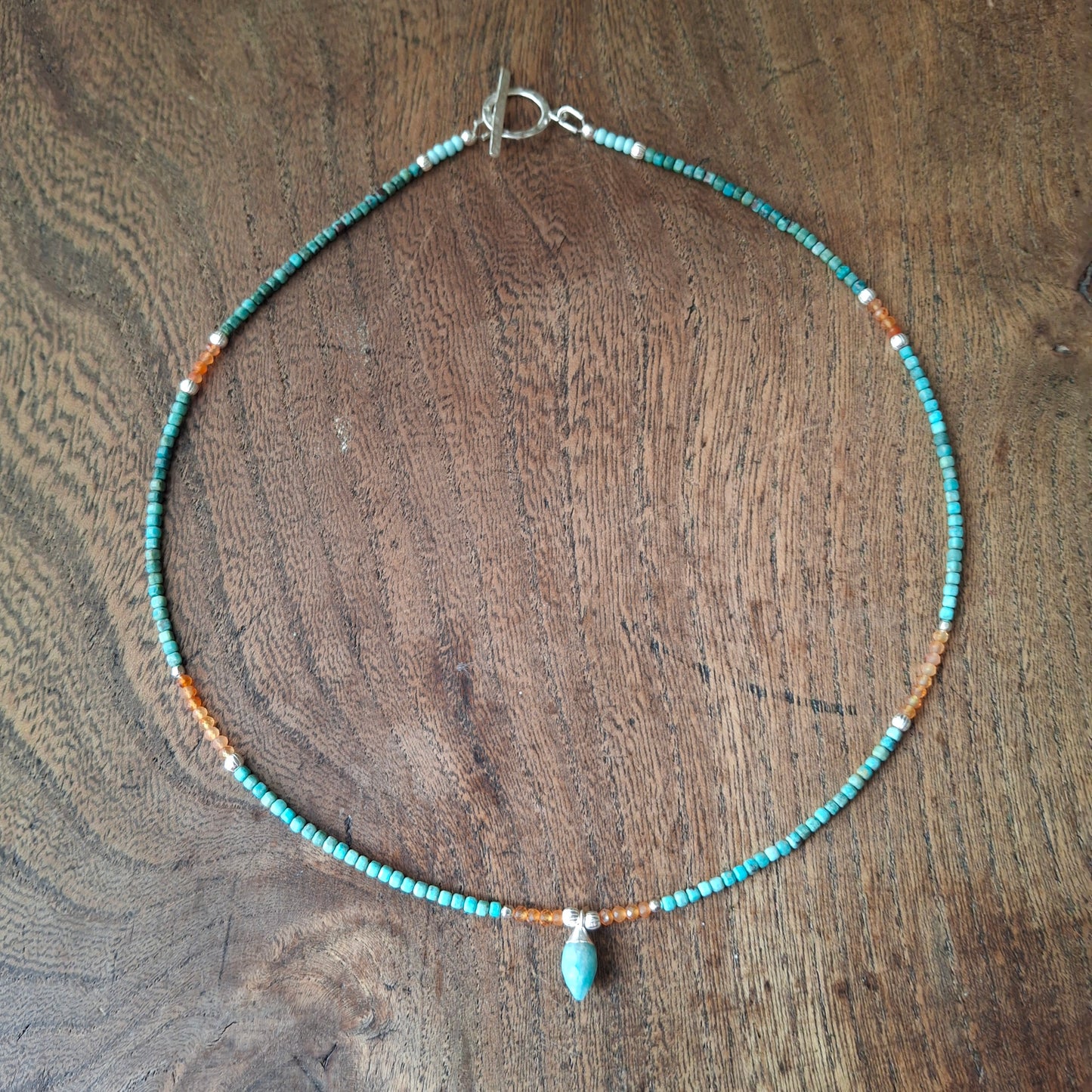 Chrysocolla, Carnelian and Amazonite Necklace