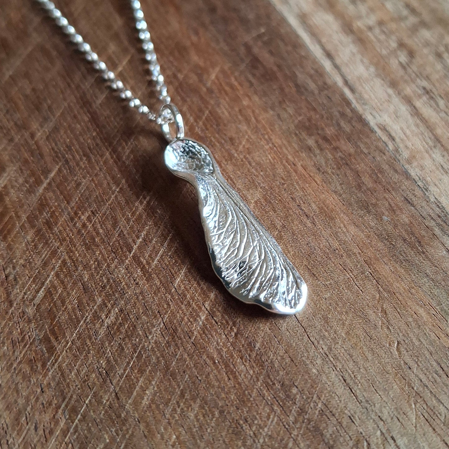 Handmade Real Sycamore Seed Silver Necklace 1
