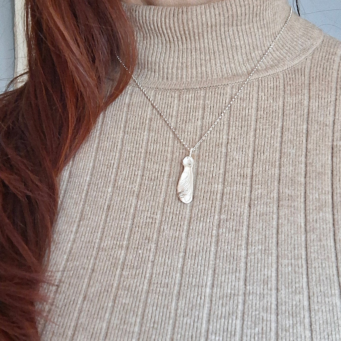 Handmade Real Sycamore Seed Silver Necklace 1
